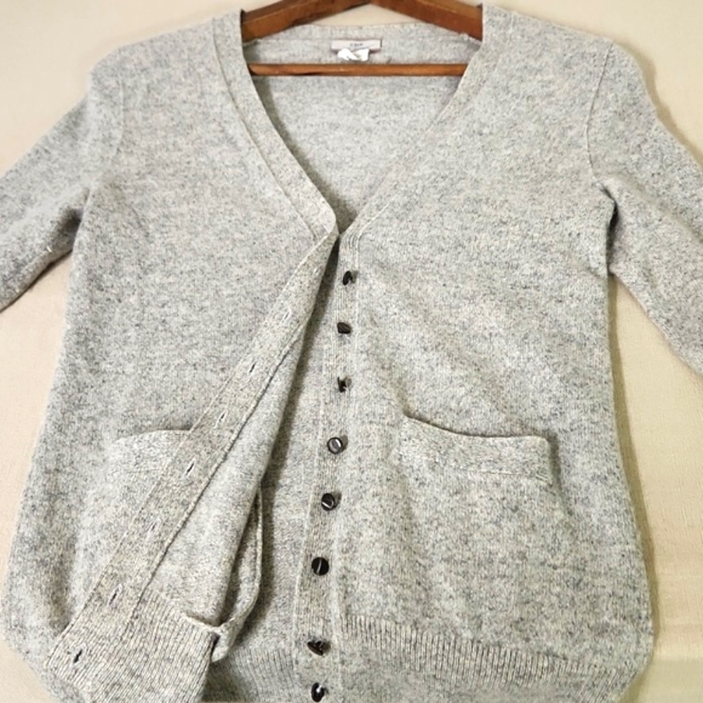 J. Crew Light Gray V‑Neck Pocket Cardigan - Picture 6 of 7